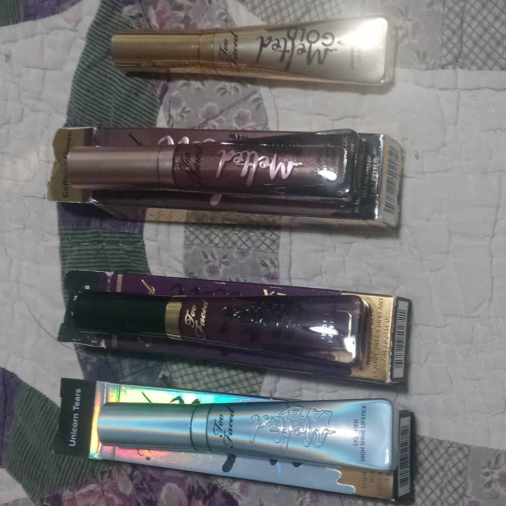 Bnwt 4 too faced melted latex liquified high shine lipstick set